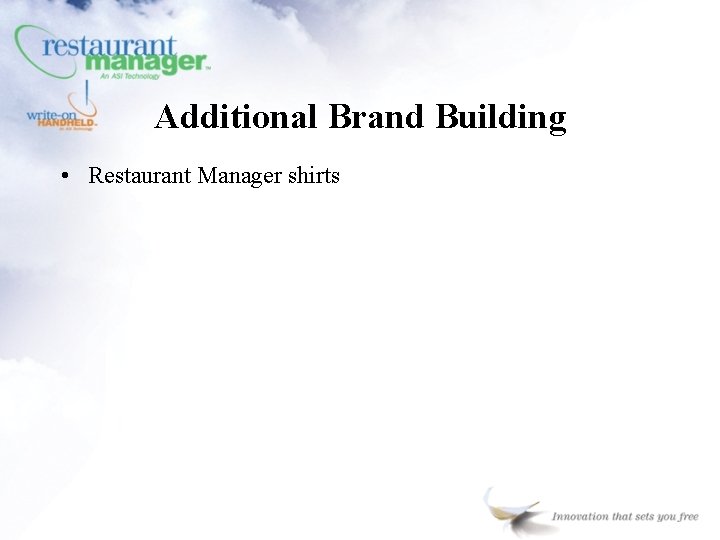 Additional Brand Building • Restaurant Manager shirts 