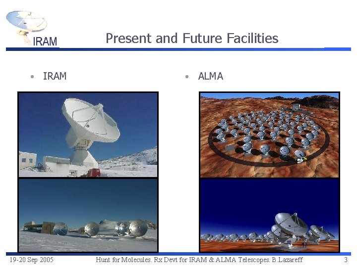 Present and Future Facilities • IRAM 19 -20 Sep 2005 • ALMA Hunt for