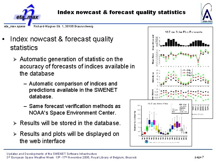 Index nowcast & forecast quality statistics eta_max space Richard-Wagner-Str. 1, 38106 Braunschweig • Index