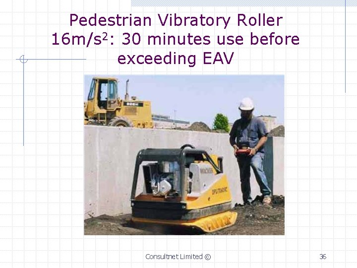 Pedestrian Vibratory Roller 16 m/s 2: 30 minutes use before exceeding EAV Consultnet Limited