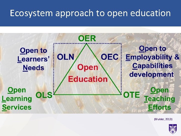 Ecosystem approach to open education (Mulder, 2013) 