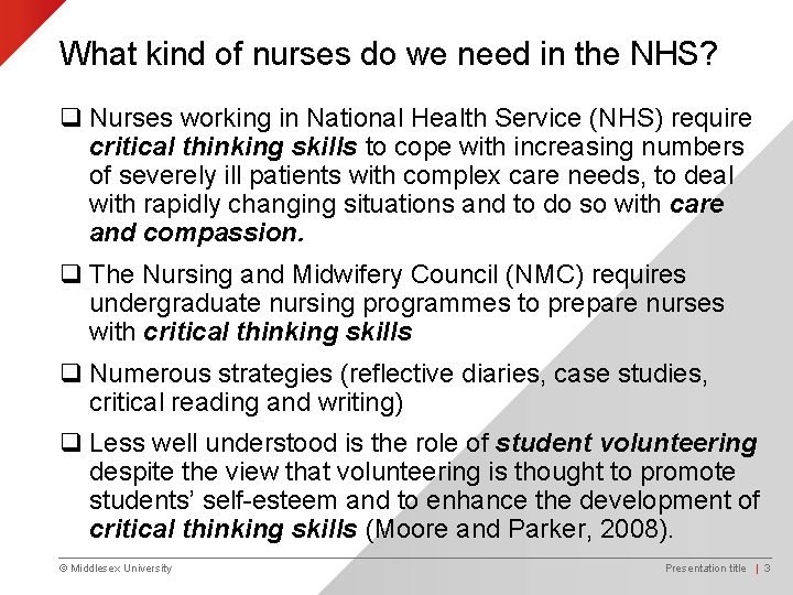 What kind of nurses do we need in the NHS? q Nurses working in