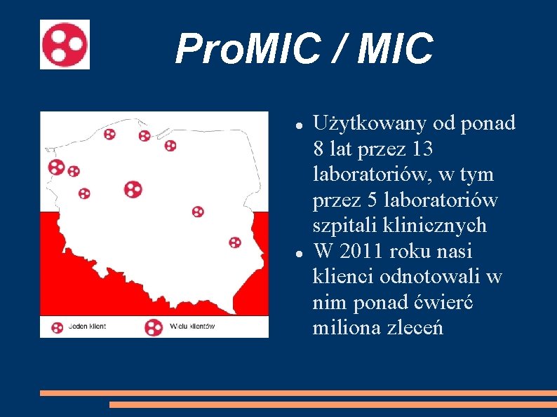 Pro. MIC / MIC Użytkowany od ponad 8 lat przez 13 laboratoriów, w tym