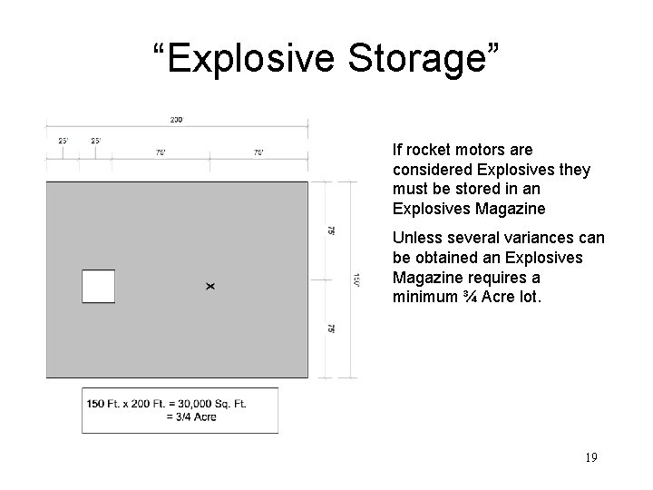 “Explosive Storage” If rocket motors are considered Explosives they must be stored in an