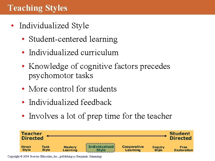 Teaching Styles • Individualized Style • Student-centered learning • Individualized curriculum • Knowledge of
