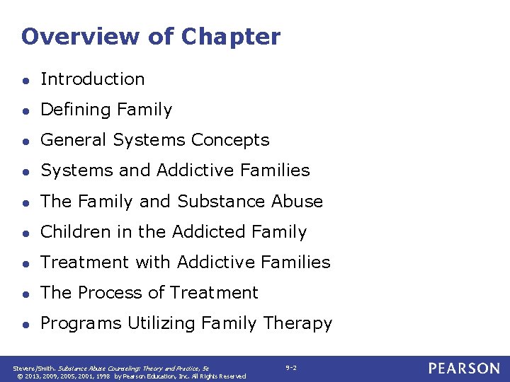 Overview of Chapter ● Introduction ● Defining Family ● General Systems Concepts ● Systems