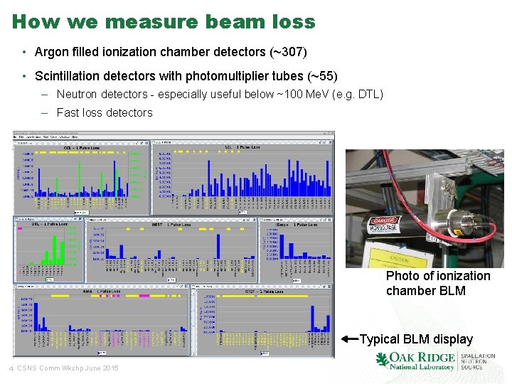 How we measure beam loss • Argon filled ionization chamber detectors (~307) • Scintillation
