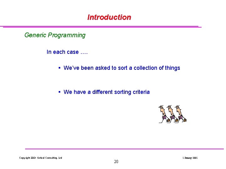 Introduction Generic Programming In each case …. § We’ve been asked to sort a Introduction Generic Programming In each case …. § We’ve been asked to sort a