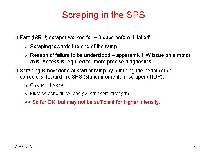 Scraping in the SPS q q Fast (ISR !!) scraper worked for ~ 3