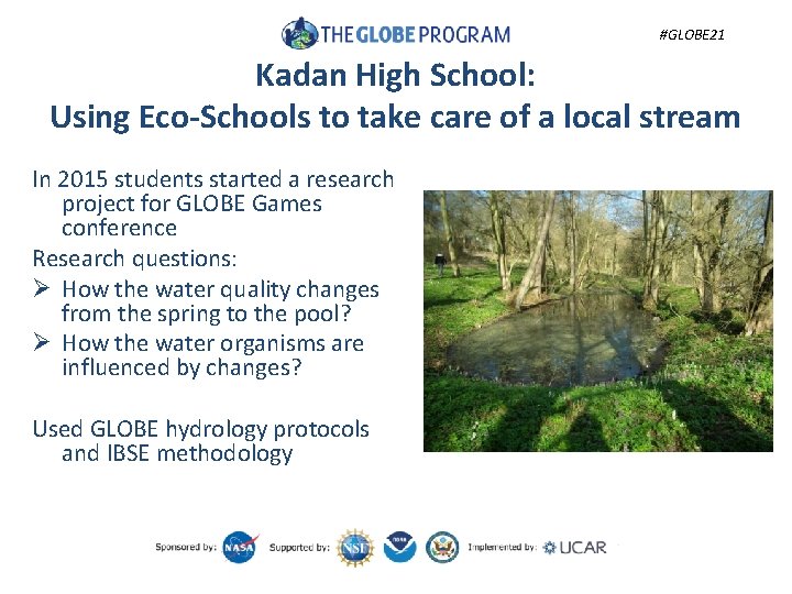 #GLOBE 21 Kadan High School: Using Eco-Schools to take care of a local stream
