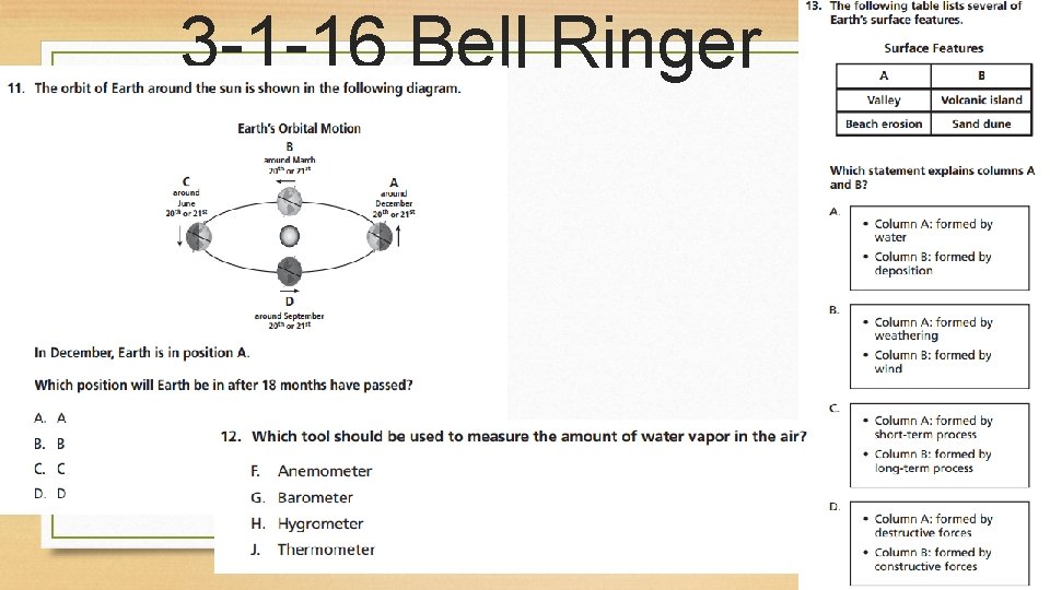 3 -1 -16 Bell Ringer 