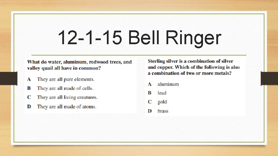 12 -1 -15 Bell Ringer 