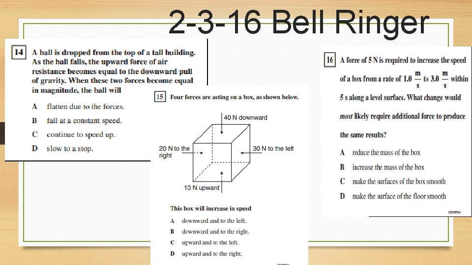 2 -3 -16 Bell Ringer 