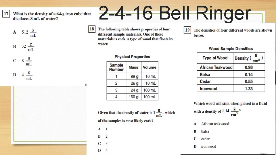 2 -4 -16 Bell Ringer 