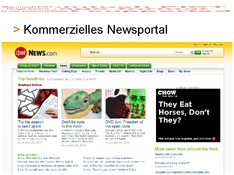 > Kommerzielles Newsportal 34 