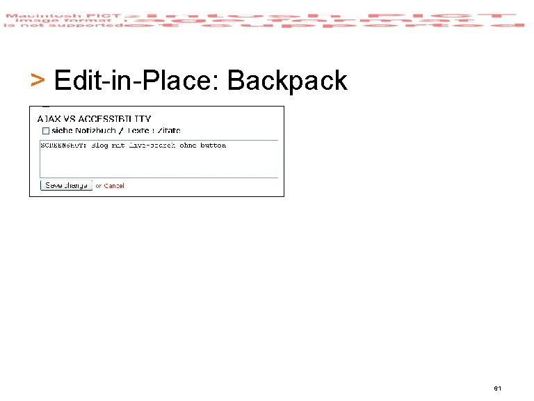 > Edit-in-Place: Backpack 61 