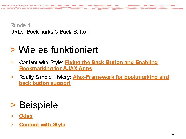 Runde 4 URLs: Bookmarks & Back-Button > Wie es funktioniert > Content with Style: