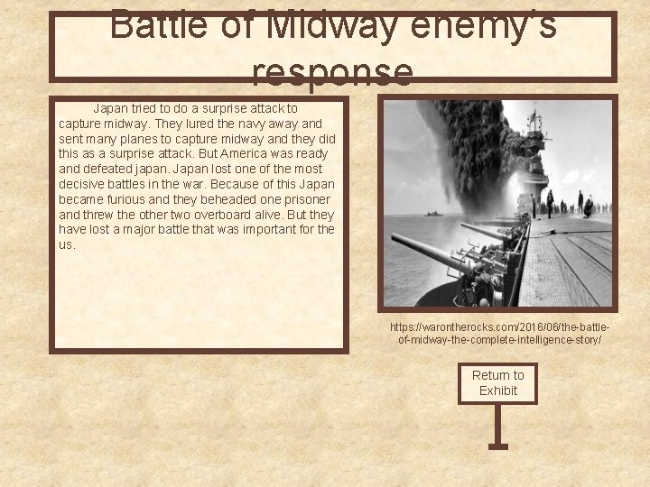 Battle of Midway enemy’s response Japan tried to do a surprise attack to capture