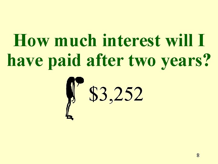 How much interest will I have paid after two years? $3, 252 8 