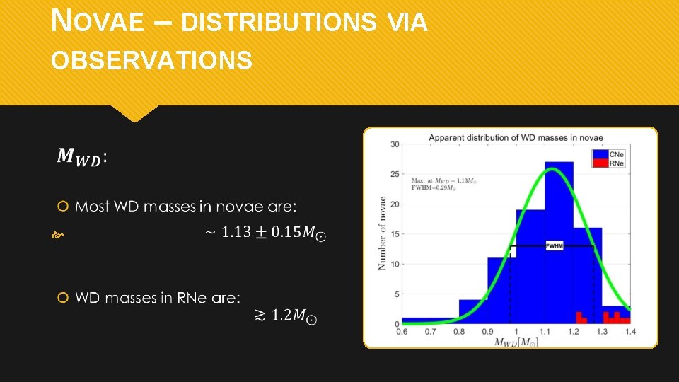 NOVAE – DISTRIBUTIONS VIA OBSERVATIONS 