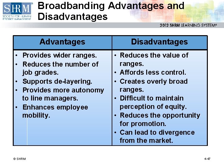 Broadbanding Advantages and Disadvantages Advantages • Provides wider ranges. • Reduces the number of