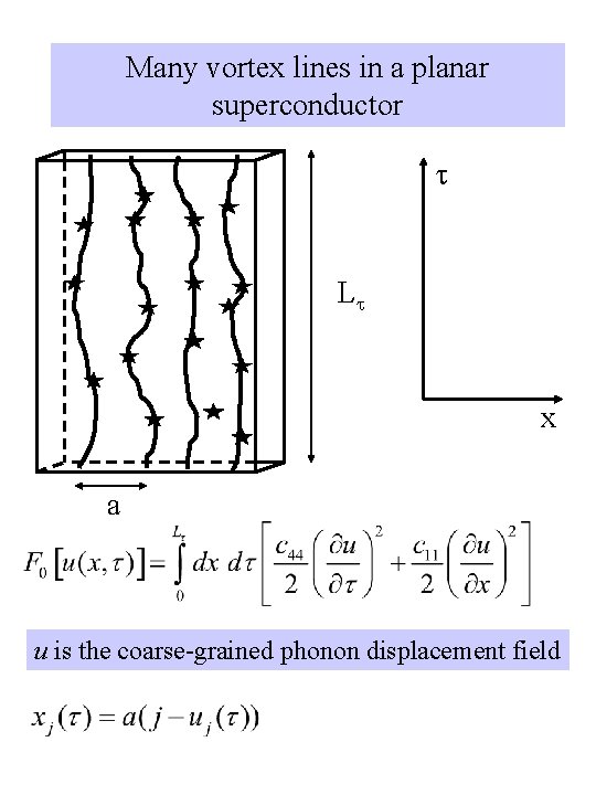 Many vortex lines in a planar superconductor L x a u is the coarse-grained