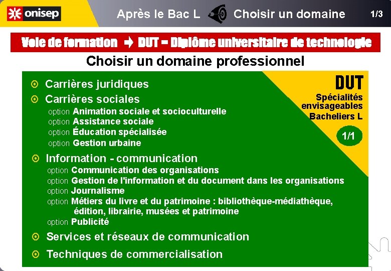 Après le Bac L Choisir un domaine professionnel Carrières juridiques Carrières sociales option Animation