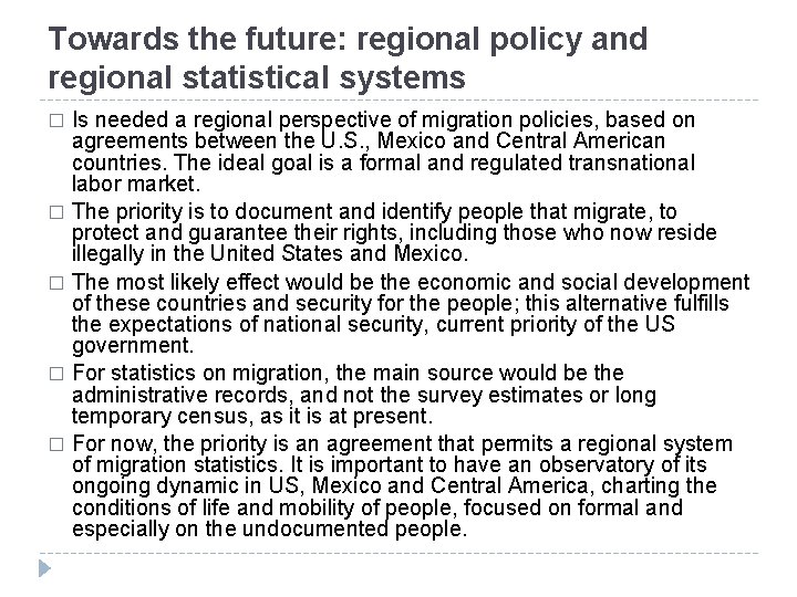 Towards the future: regional policy and regional statistical systems Is needed a regional perspective
