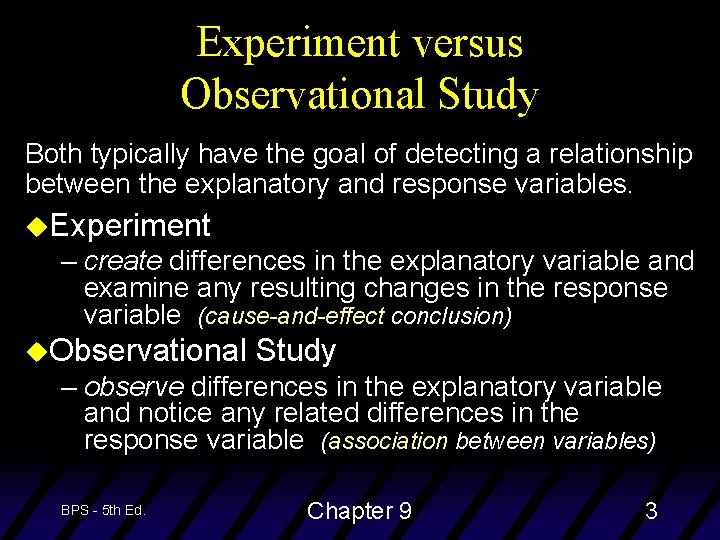 Chapter 9 Producing Data Experiments BPS 5 th
