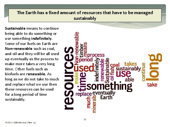 The Earth has a fixed amount of resources that have to be managed sustainably