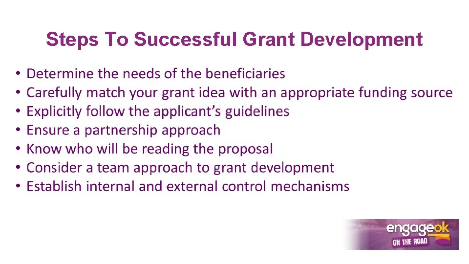 Steps To Successful Grant Development 