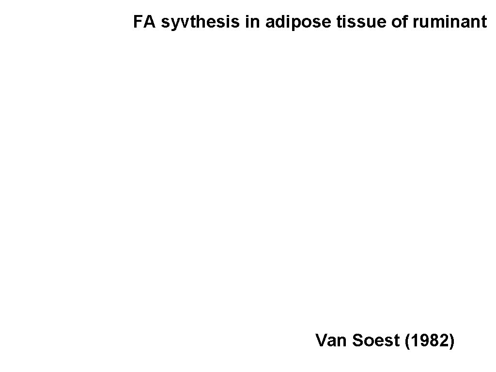 FA syvthesis in adipose tissue of ruminant Van Soest (1982) 