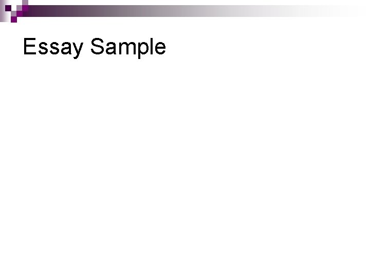 Essay Sample 