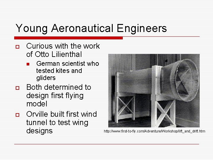 Young Aeronautical Engineers o Curious with the work of Otto Lilienthal n o o