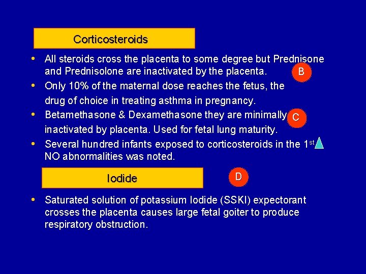 Corticosteroids • All steroids cross the placenta to some degree but Prednisone • •