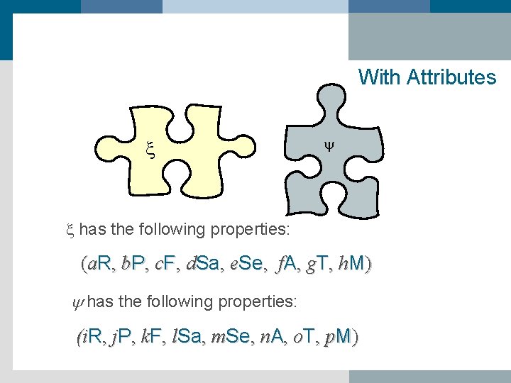 With Attributes x y x has the following properties: (a. R, b. P, c.