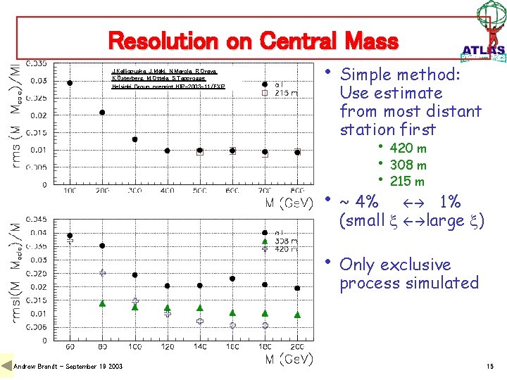 Resolution on Central Mass J. Kalliopuska, J. Mäki, N. Marola, R. Orava, K. Österberg,