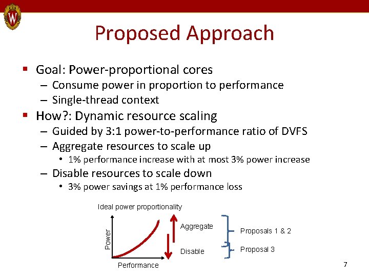 Proposed Approach § Goal: Power-proportional cores – Consume power in proportion to performance –