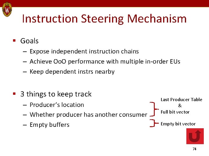 Instruction Steering Mechanism § Goals – Expose independent instruction chains – Achieve Oo. O