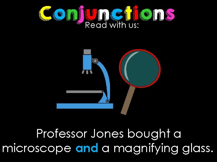 Read with us: Professor Jones bought a microscope and a magnifying glass. 