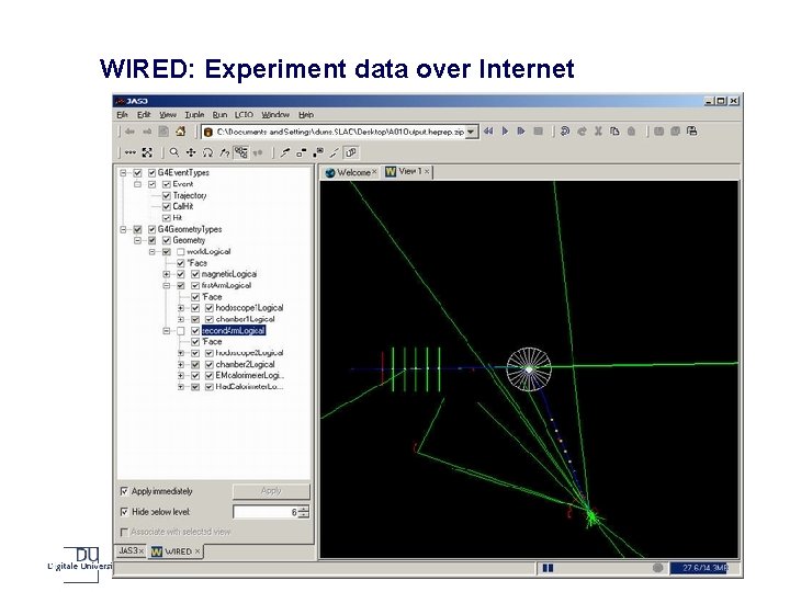 WIRED: Experiment data over Internet 