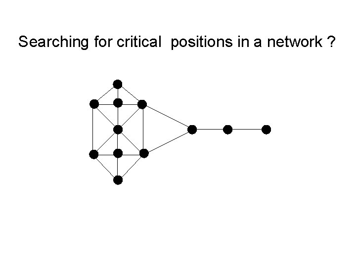 Searching for critical positions in a network ? 