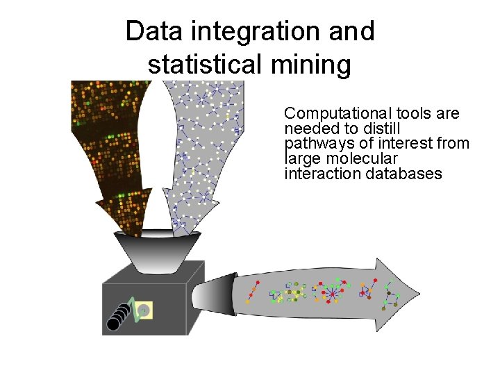 Data integration and statistical mining Computational tools are needed to distill pathways of interest