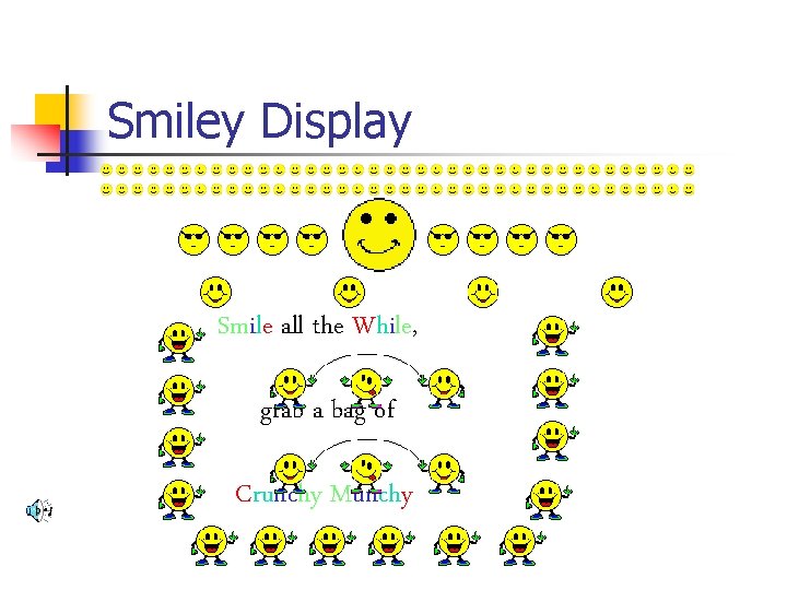 Smiley Display Smile all the While, grab a bag of Crunchy Munchy 