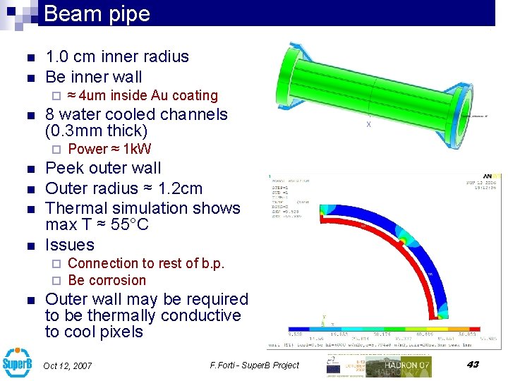 Beam pipe n n 1. 0 cm inner radius Be inner wall ¨ n