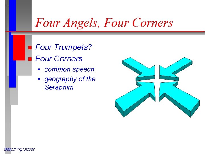 Four Angels, Four Corners n n Four Trumpets? Four Corners • common speech •