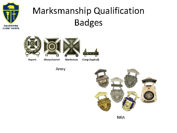 Marksmanship Qualification Badges Army NRA 