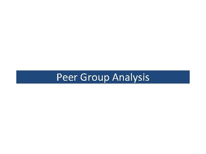 Peer Group Analysis 