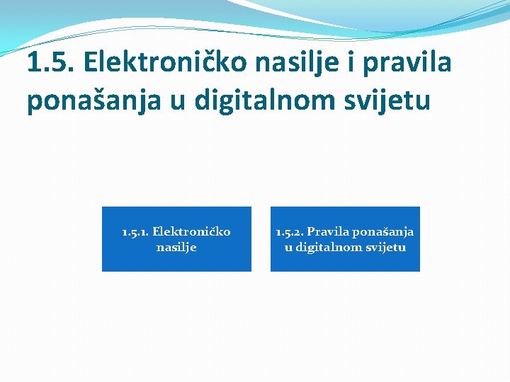 1. 5. Elektroničko nasilje i pravila ponašanja u digitalnom svijetu 1. 5. 1. Elektroničko