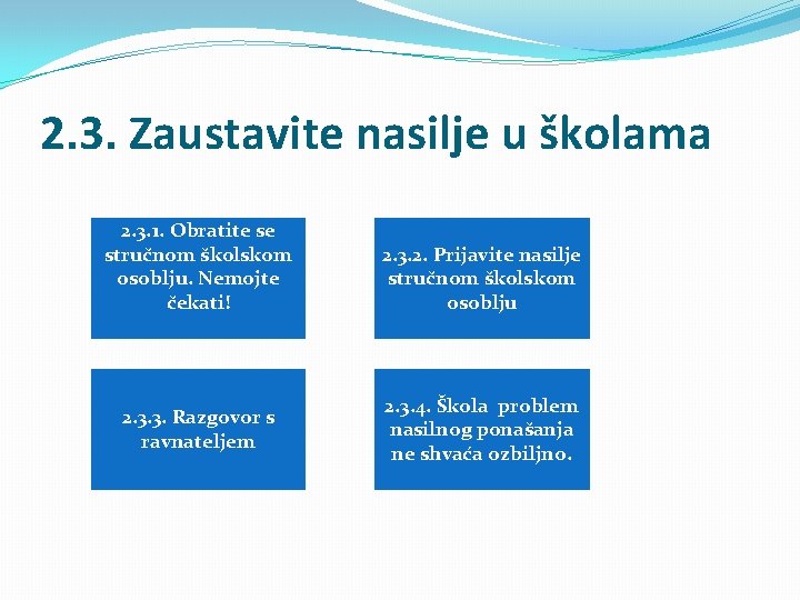 2. 3. Zaustavite nasilje u školama 2. 3. 1. Obratite se stručnom školskom osoblju.